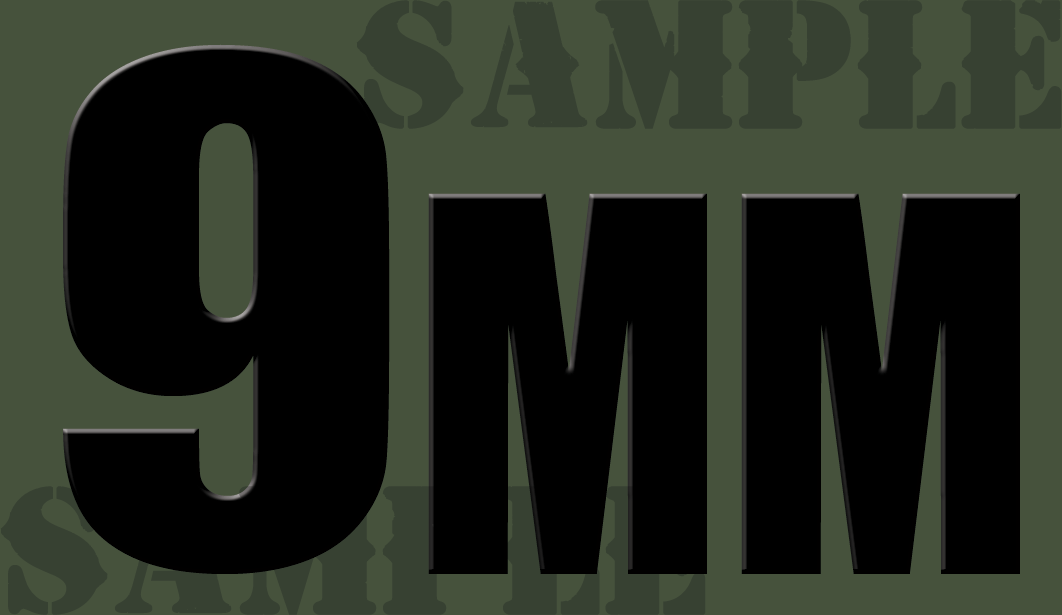 9mm Sticker - Black - Standard - .50Cal
