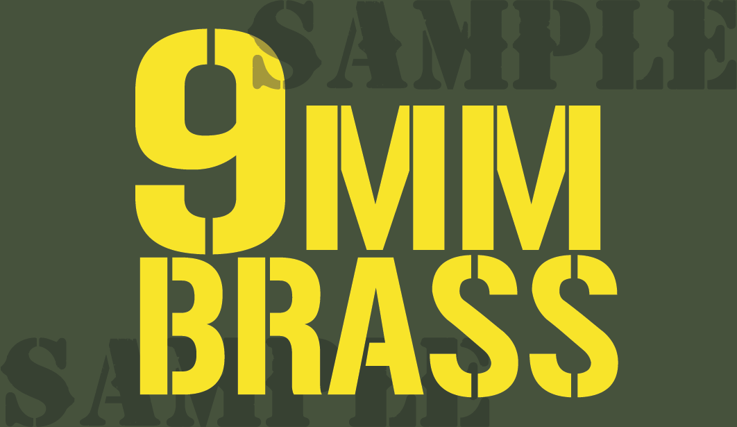 9mm Brass - Yellow - Stencil  - .50Cal