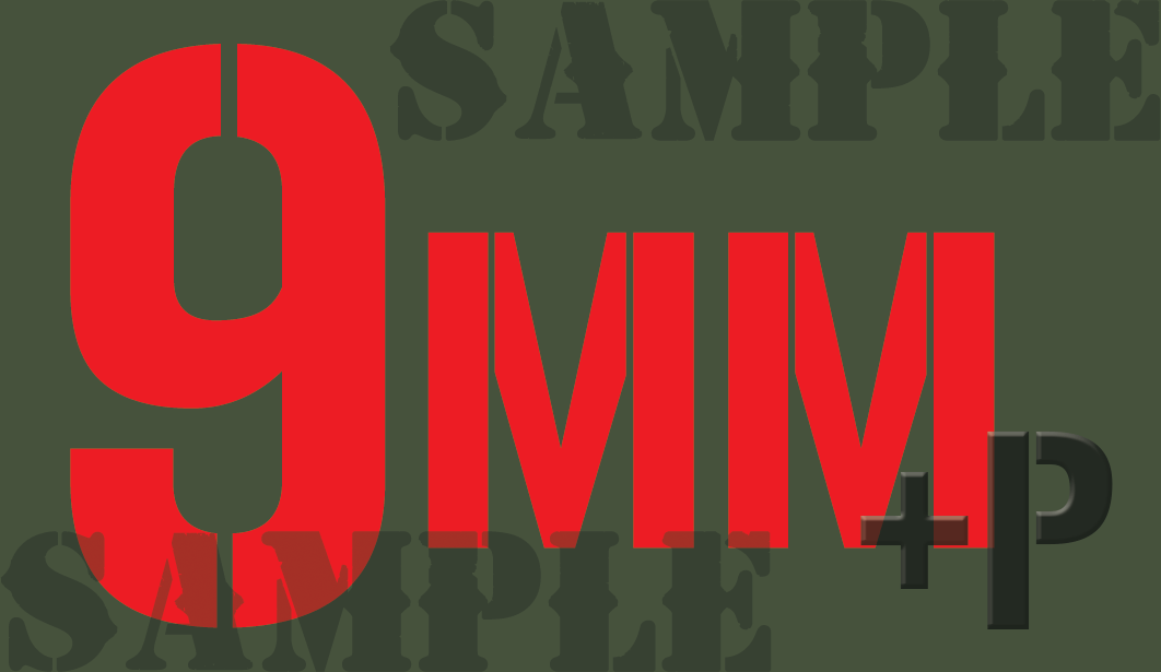 9mm +P - Red - Stencil  - .50Cal