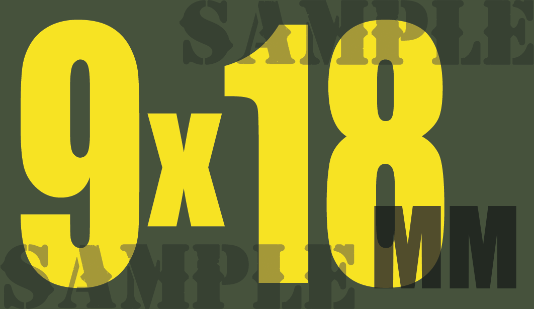 9x18mm Sticker - Yellow - Standard - .50Cal