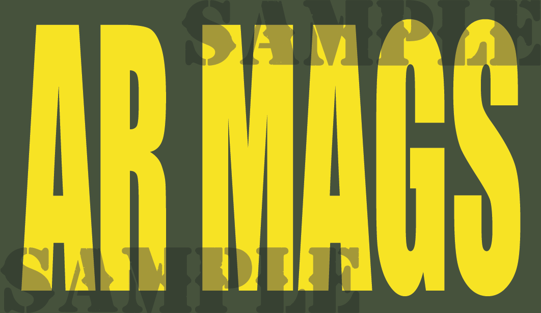 R Mags Sticker (Single Row) - Sticker - Yellow - Standard  - .50Cal (NC)