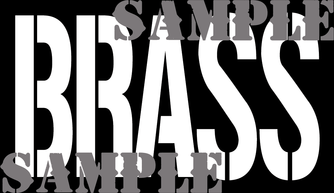 Brass - White on Black - Stencil  - .50Cal (NC)