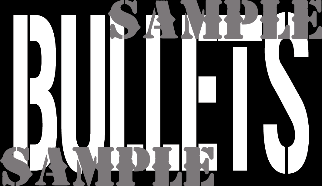 Bullets - White on Black - Stencil  - .50Cal (NC)