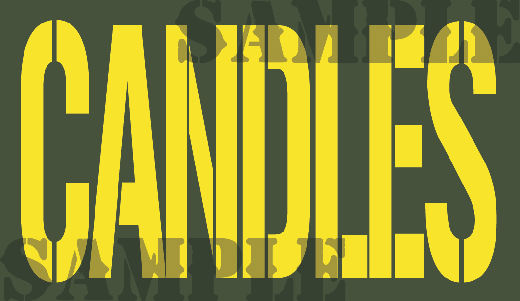 Candles - Sticker - Yellow - Stencil - .50Cal (NC)