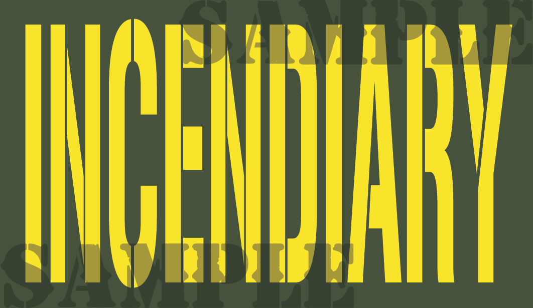 Incendiary - Yellow - Stencil  - .50Cal (NC)