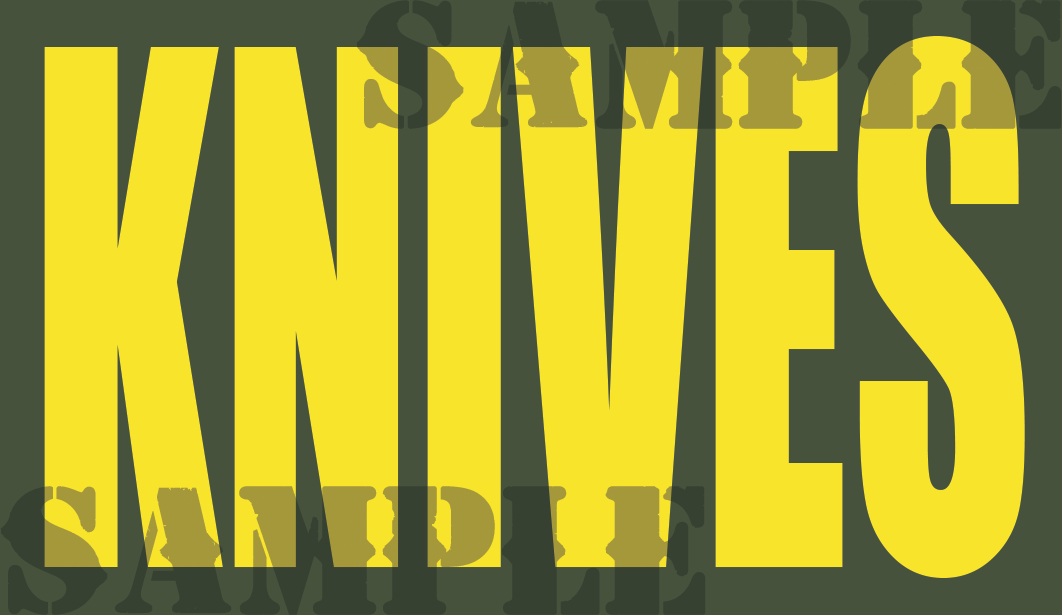 Knives - Sticker - Yellow - Standard - .50Cal (NC)