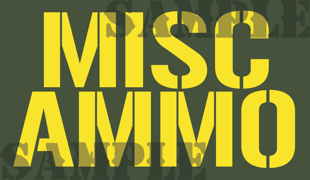 Misc Ammo Sticker - Yellow - Stencil - .50Cal (NC)