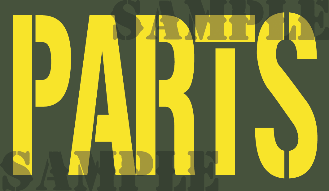 Parts Sticker - Yellow - Stencil - .50Cal (NC)