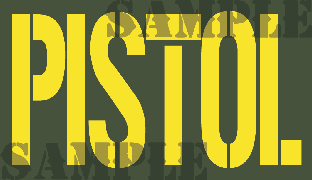 Pistol - Yellow - Stencil - .50Cal (NC)