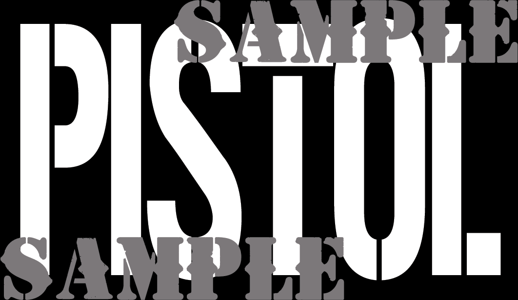 Pistol - White on Black - Stencil  - .50Cal (NC)