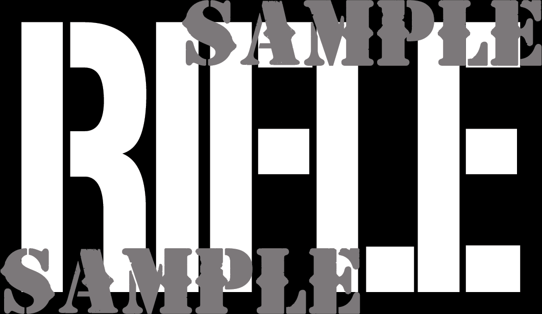 Rifle - White on Black - Stencil  - .50Cal (NC)