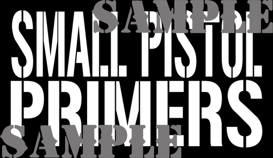 Small Pistol Primers - White on Black - Stencil  - .50Cal (NC)