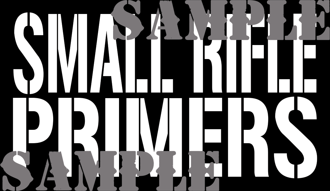 Small Rifle Primers - White on Black - Stencil  - .50Cal (NC)