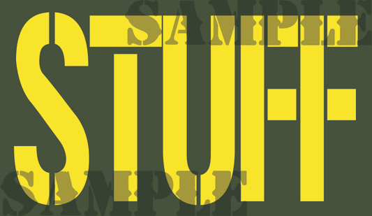 Stuff - Yellow - Stencil  - .50Cal (NC)