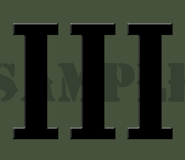 Roman Numeral "III" - Black - .30Cal (NC)