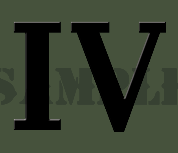 Roman Numeral "IV" - Black - .30Cal (NC)