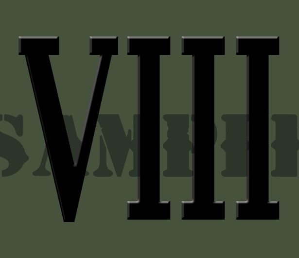 Roman Numeral "VIII" - Black - .30Cal (NC)