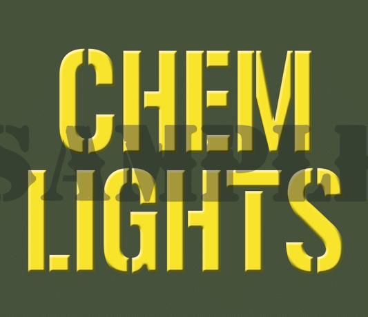 Chem Lights - Yellow - Stencil  - .30Cal (NC)