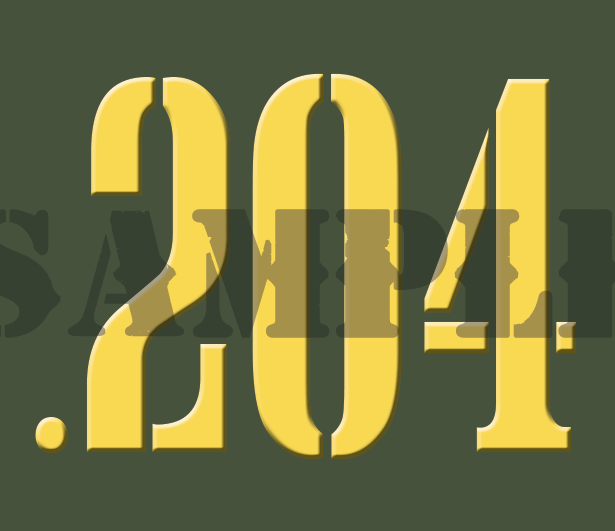 .204 - Yellow - Stencil  - .30Cal