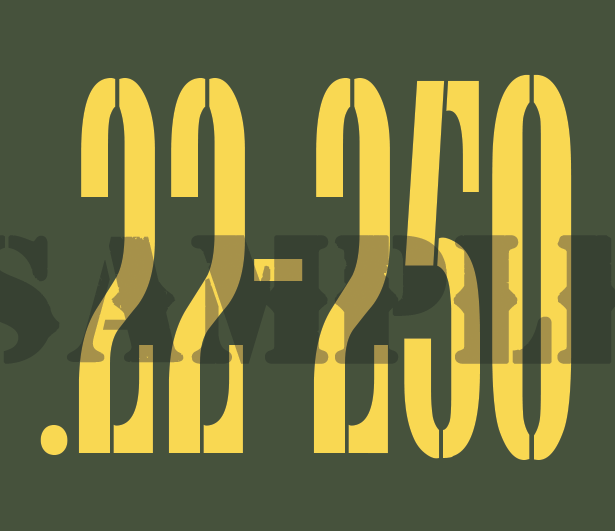 .22-250 - Yellow - Stencil  - .30Cal