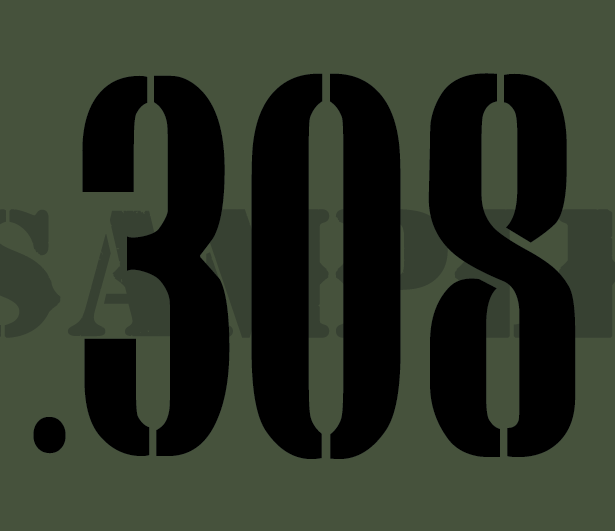 .308 - Black - Stencil - .30Cal