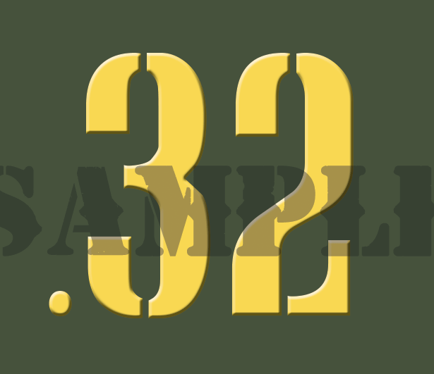 .32 - Yellow - Stencil  - .30Cal