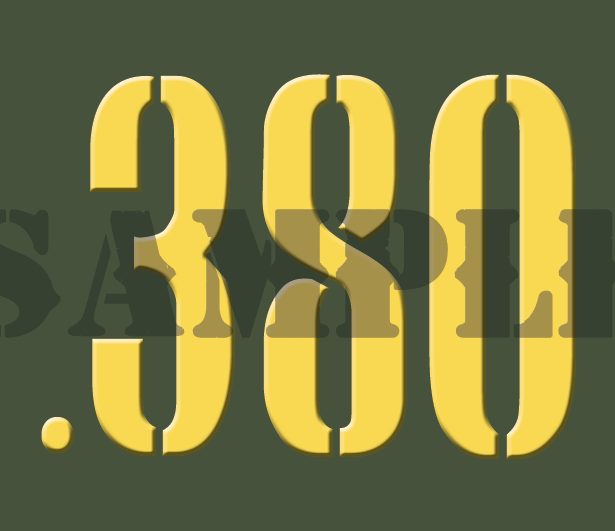 .380 - Yellow - Stencil  - .30Cal