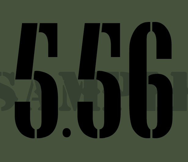 5.56 - Black - Stencil - .30Cal