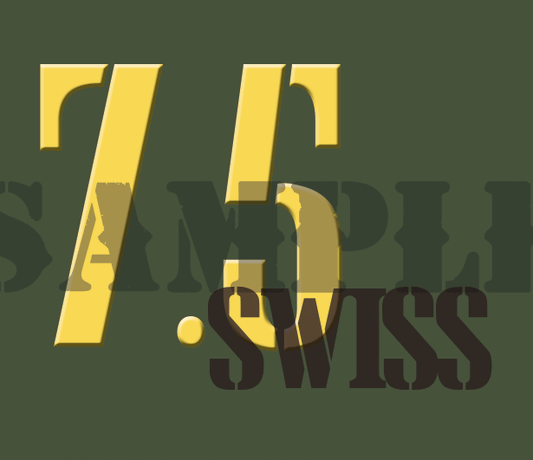 7.5 Swiss - Yellow - Stencil - .30Cal