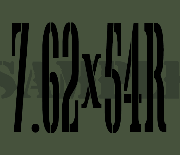 7.62x54R - Black - Stencil  - .30Cal