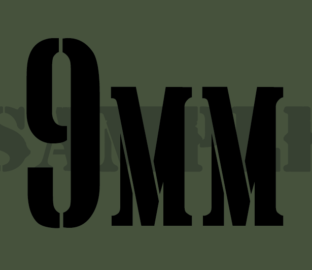 9mm - Black - Stencil  - .30Cal