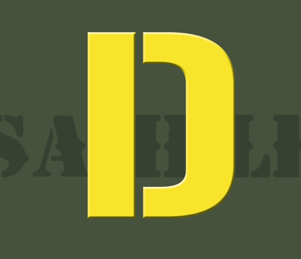 D Battery Sticker - Yellow - Stencil - .30Cal (NC)