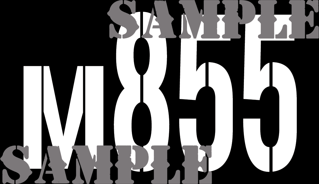 M855 - White on Black - Stencil - .50Cal