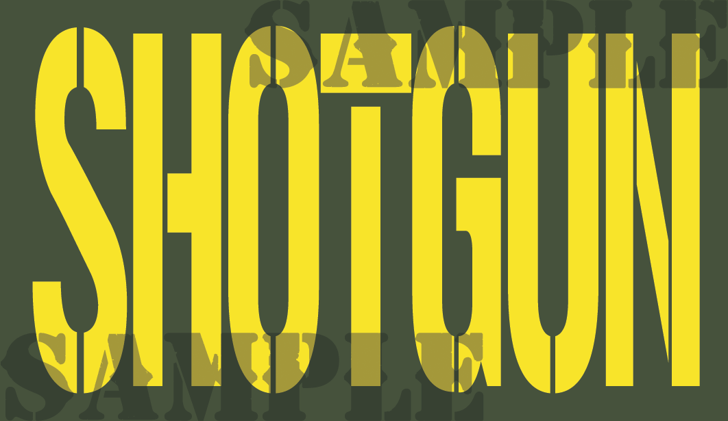 Shotgun - Yellow - Stencil - .50Cal (NC)