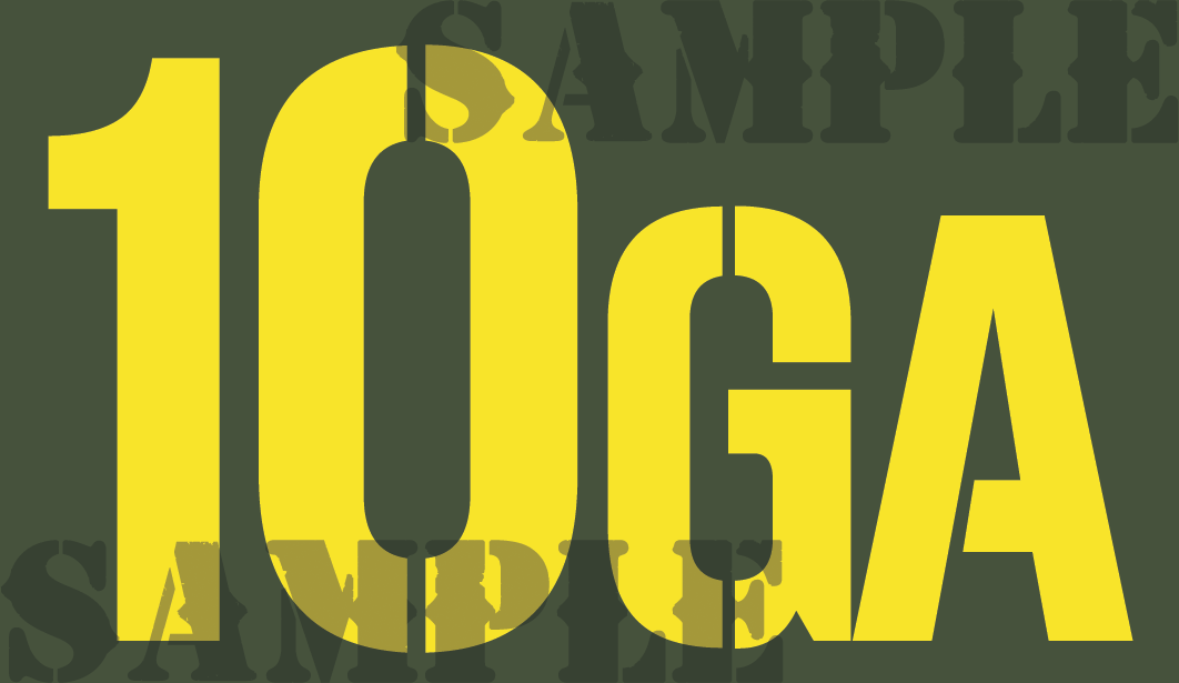 10GA - Yellow - Stencil  - .50Cal