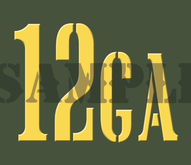 12GA - Yellow - Stencil  - .30Cal