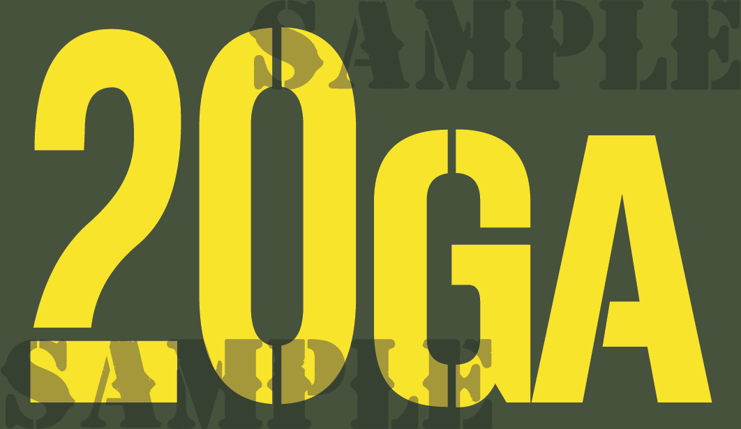 20GA - Yellow - Stencil  - .50Cal
