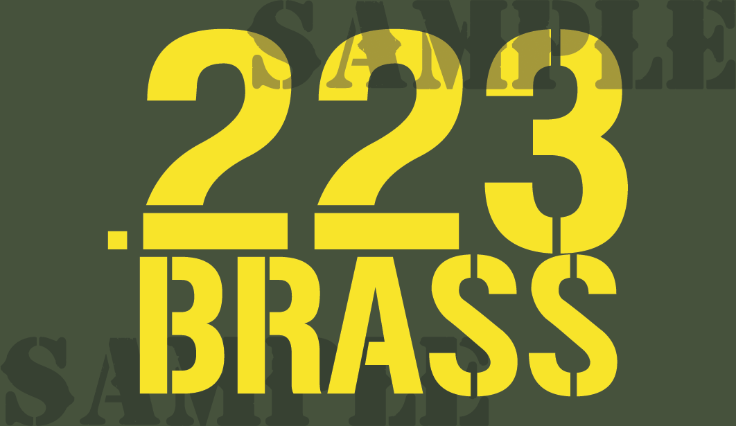 .223 Brass - Yellow - Stencil  - .50Cal