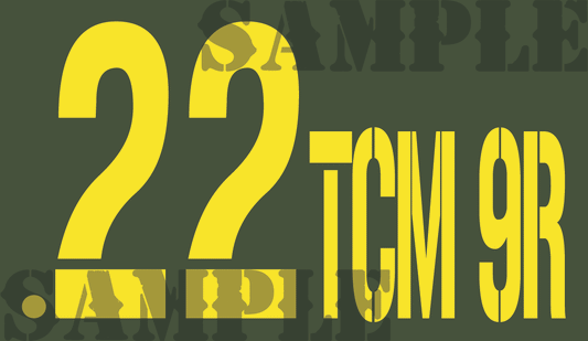 .22TCM 9R - Yellow - Stencil - .50Cal