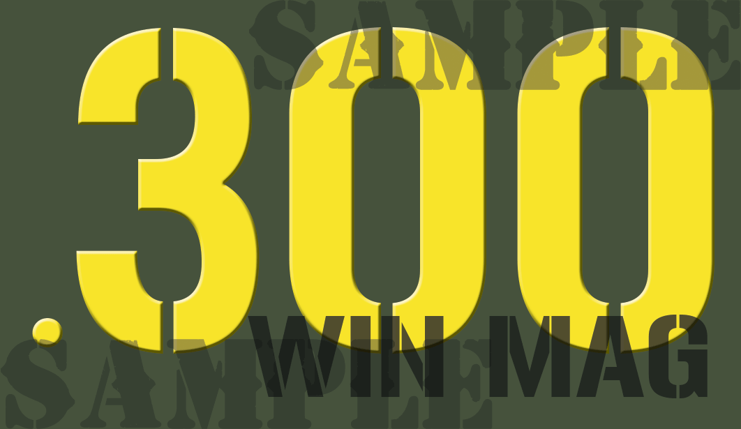 .300 Win Mag - Yellow - Stencil  - .50Cal