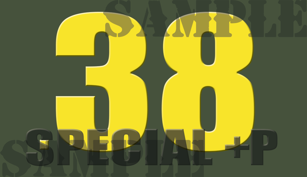 .38 Special+P Sticker - Yellow - Standard  - .50Cal