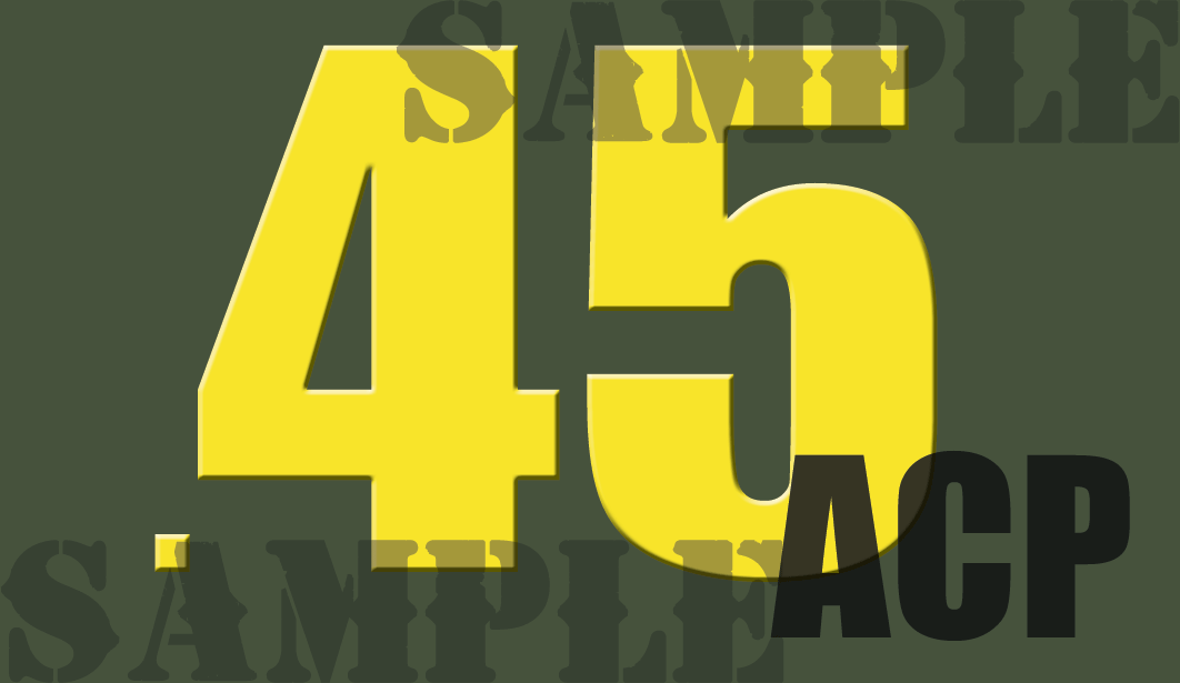 .45 ACP Sticker - Yellow - Standard - .50Cal – AmmoCanMagnets.Com