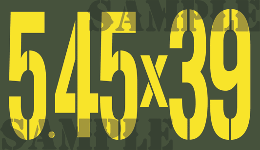 5.45x39 - Yellow - Stencil - .50Cal