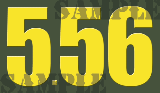 5.56 Sticker - Yellow - Standard   - .50Cal