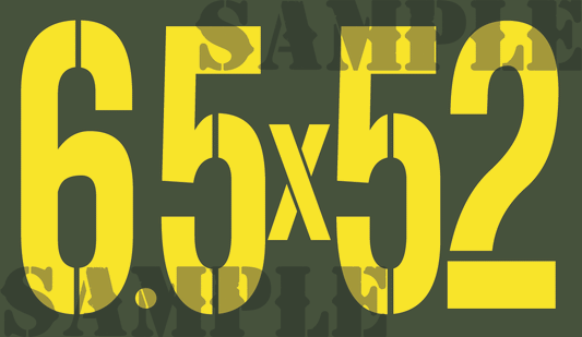 6.5x52 - Yellow - Stencil  - .50Cal