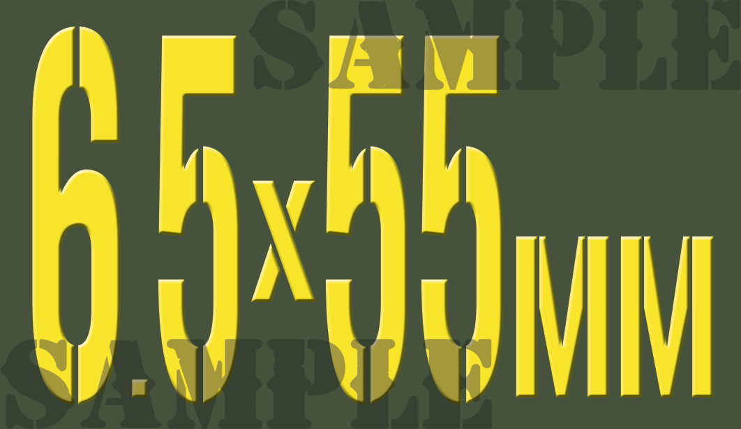 6.5x55mm- Yellow - Stencil  - .50Cal
