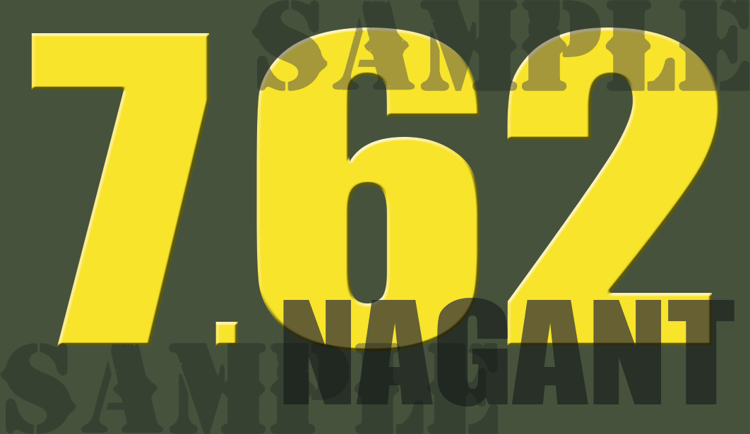 7.62 Nagant Sticker - Yellow - Standard  - .50Cal