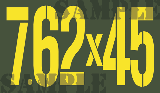 7.62x45 - Yellow - Stencil  - .50Cal