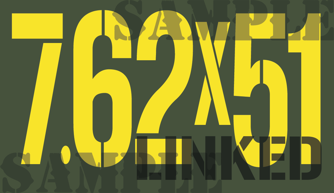 7.62x51 LINKED - Yellow - Stencil  - .50Cal