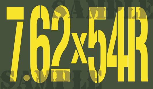 7.62x54R - Yellow - Stencil  - .50Cal